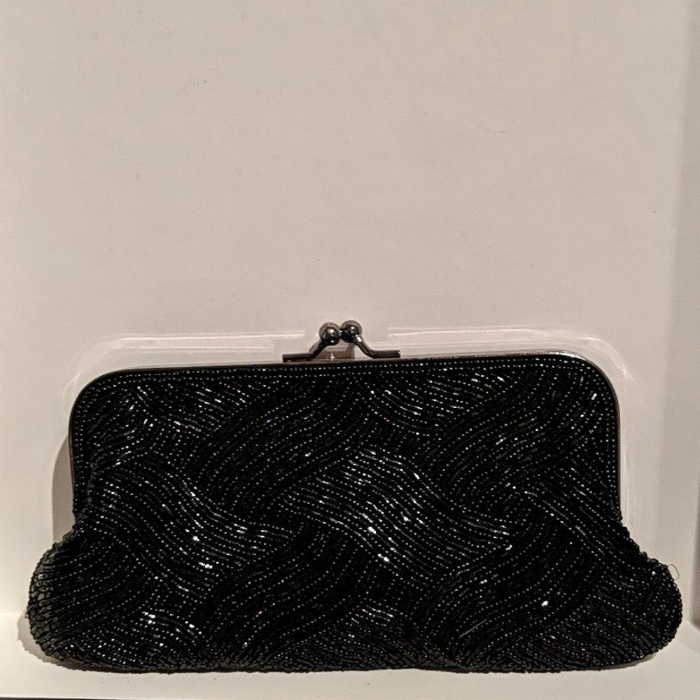 Black Sequins Pouch Clutch
